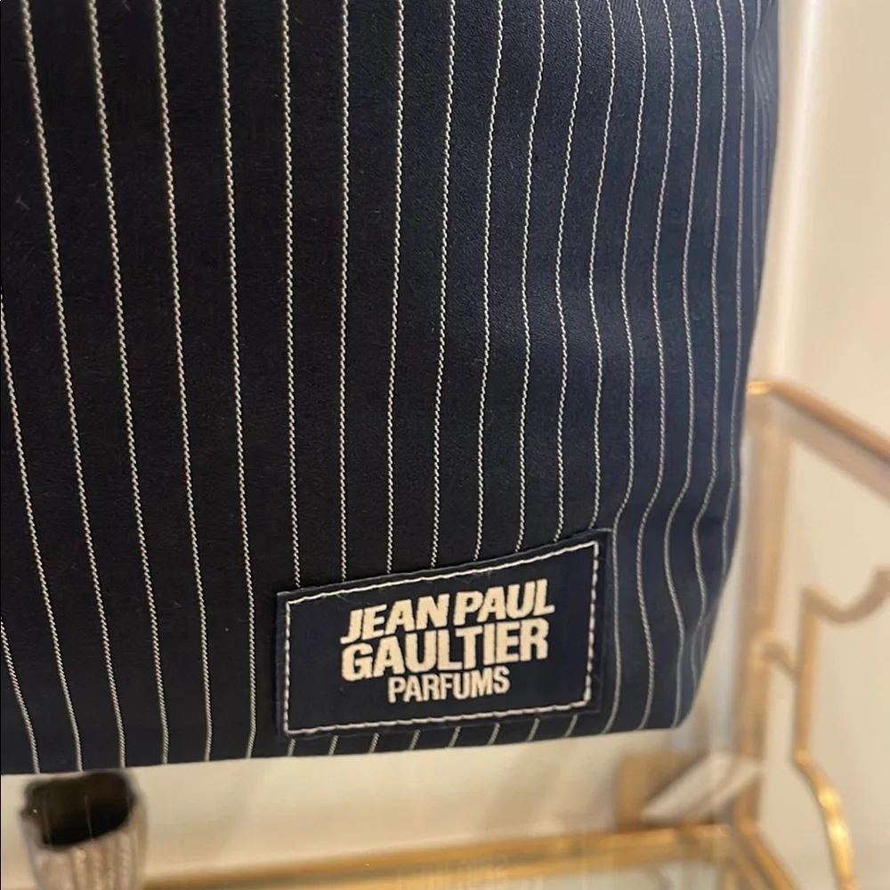 Jean Paul Gaultier Navy and White Duffel Bag